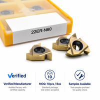 22ER-N60 Bronze PVD-beschichtete Hartmetall-Einsätze für 60-Grad-Außengewindedrehung CNC-Hartmetall-Einsätze