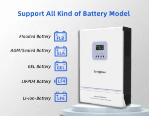 6.2kw 48V เดี่ยว 100A MPPT คอนโทรลเลอร์ชาร์จพลังงานแสงอาทิตย์ 6.2KVA 50Hz 60Hz DC AC ปิดตารางเฟสความถี่สูงอินเวอร์เตอร์ไฮบริดพลังงานแสงอาทิตย์