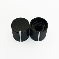 Kenop Kontrol Potensiometer Logam Berputar untuk Speaker Pra-amplifier, Aluminium Hitam Perak Anodized Brushed, untuk Poros D 6mm atau 18T