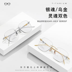 กรอบแว่นตาไทเทเนียม S901 ไทเทเนียมแท้ MR8 ป้องกันแสงสีฟ้า กันกระแทก ใส่เลนส์สายตาได้ ผลิตที่เซินเจิ้น - Product Image 1