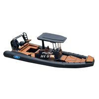 Bateau de pêche Hedia 760, bateau pneumatique semi-rigide en Hypalon, 25 pieds, avec annexe en aluminium, bateau semi-rigide en aluminium