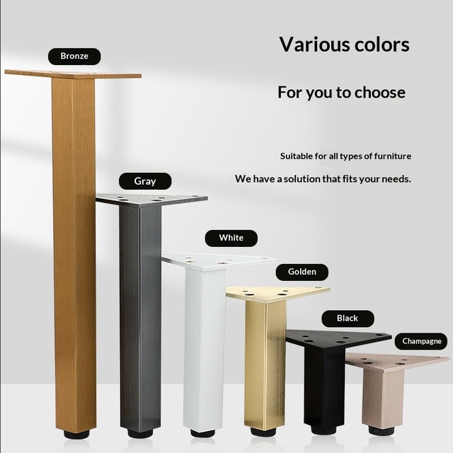 Aluminum Alloy Adjustable Modern Simple Square Design Furniture Legs for TV Cabinet Bedroom Sofa and Coffee Table