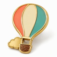 Badge émaillé vintage Montgolfière pour les passionnés de voyage, les excursions d'aventure, les souvenirs touristiques et les vestes quotidiennes