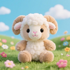Jouet en peluche mignon en forme de mouton pour enfants, animal en peluche doux et câlin pour cadeaux d'anniversaire, baby shower ou décoration intérieure - Product Image 1