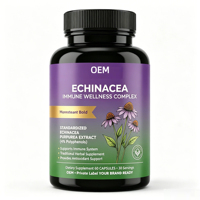 Capsules d'extrait d'échinacée de haute qualité OEM/ODM avec vitamine C et curcuma pour un soutien antioxydant et un renforcement du système immunitaire