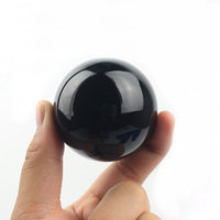 Boule de guérison en cristal naturel asiatique, sphère en verre obsidienne noire avec support, 40/50mm