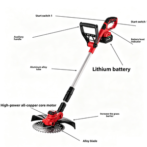 Désherbeur sans balais anti-collision avec lames surdimensionnées, <span class=keywords><strong>batterie</strong></span> lithium-ion 21V haute puissance, autonomie de 90 à 120 minutes, <span class=keywords><strong>tondeuse</strong></span> à <span class=keywords><strong>gazon</strong></span> - Product Image 4