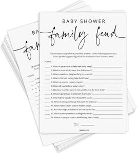 Gioco di faida familiare in stile Anime di genere neutro carte divertenti per Baby Shower regalo perfetto per ragazzi o ragazze - Product Image 1