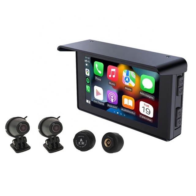 New JSE 5 Inch Touch Screen Waterproof GPS Navigation System with CarPlay & Android Auto for Motorcycle