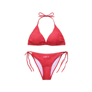 Set bikini da donna Buonic rosso a pois taglia 40 42 44 46 Costumi da bagno Beachwear - Product Image 2