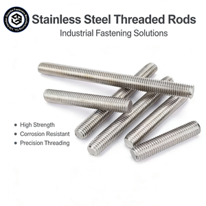 Vis trapézoïdale DIN 975 à haute charge en acier au carbone pour équipements de levage et machines CNC - Product Image 1