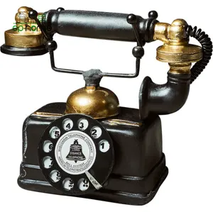 Creative Retro Decorative Phone Model, Vintage Rotary Telephone Decor Statue Artist Antique Phone Figurine Cafe bar Window Decor