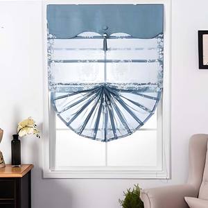 Venta al por mayor de tela ciega romana de lino estilo europeo cortinas romanas persianas blancas con ribete negro - Product Image 2