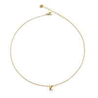 Collar con Colgante de Acero Inoxidable 316L, Chapado en Plata, Cadena de Caja, Letra Inicial K, Amuleto Moderno y Minimalista, Regalo de Joyería de Moda
