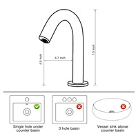 Nouveau design robinet à capteur sans contact en laiton chaud et froid robinet mitigeur de lavabo de salle de bain noir automatique