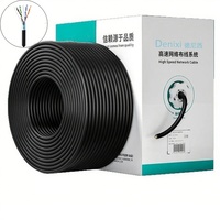 DENIXI 305M Indoor FTP CAT6 tembaga berpakaian aluminium (CCA) Solid 8 konduktor 24/25 AWG 250MHz 1000Mbps 100m kabel LAN jaringan