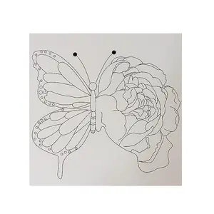 Pinturas en lienzo estirado para niños, imagen artística de mariposa y flor, DIY, precio al por mayor