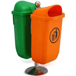 50 Liter Twin Double Plastic Dustbin Garbage Container 13 Gallon Trash Cans