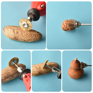 Mini tête de brosse électrique pour polir les noix et les graines de Bodhi, compatible avec le meuleur rotatif, forme de disque, abrasif moyen à grossier pour le polissage - Product Image 1