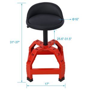 DB Pneumatic Heavy Duty Mechanics Tabouret Siège de Creeper pivotant à 360 degrés en équipement industriel rouge - Product Image 4
