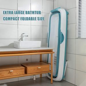 Baignoire autoportante compacte portable pour la maison longue douche pliable avec couvercle adulte trempage sueur sauna matière plastique - Product Image 5