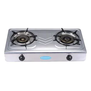 Gas Burner stove Stainless Steel Gas Stove 2 Burner Cooktops Brass Cap