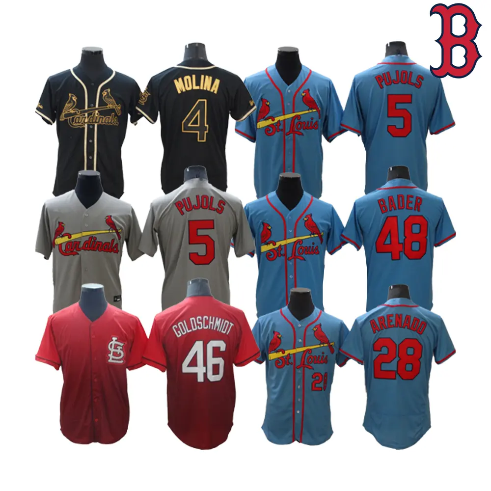 St. Louis 1 Ozzie Smith 4 Yadier Molina 28 Nolan are46 46 Paul Goldschmidt Jersey Cardinals S-3xl dikişli beyzbol forması