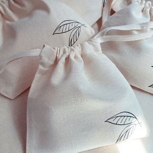 Factory Supply Custom Logo Print Natural Canvas Drawstring <b>Bag</b> Eco-friendly Packaging Cloth Pouch Recycled Cotton <b>Fabric</b> <b>Bag</b> - Product Image 5