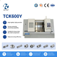 Tour CNC robuste avec tourelle d'outillage motorisée BMT55 et axe Y pour fraisage, perçage et taraudage - TCK600Y Commande SYNTEC