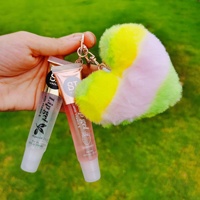 Gloss à lèvres en forme de cœur, étiquette privée, tubes personnalisés, fournisseur en gros, naturel, transparent, mignon, porte-clés, pompon, base de gloss à lèvres