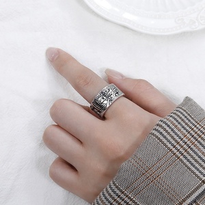 Anillo de plata con diseño de Animal místico para hombre, anillo de dragón grueso, estilo hip hop Punk - Product Image 2