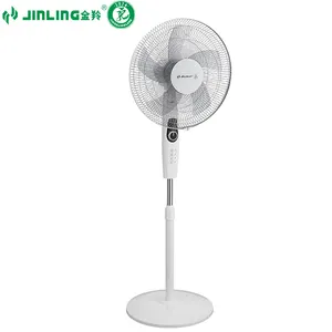 Ventilador de pie Jinling de 16 pulgadas, 5 piezas de ventilador AS respetuoso con el medio ambiente, ventilador de suelo de velocidad ajustable de tres velocidades