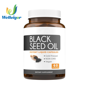 Complément alimentaire Huile <span class=keywords><strong>de</strong></span> <span class=keywords><strong>nigelle</strong></span> pure pressée à froid Capsules molles Marque privée Complément alimentaire à base <span class=keywords><strong>de</strong></span> plantes Ingrédients naturels 60 Adultes - Product Image 1