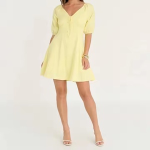 Vestido Midi Sexy y Elegante para Primavera/Verano, Sin Mangas, Casual, con Volantes, Decoración Moderna, Diseño Sólido para Mujer - Product Image 4