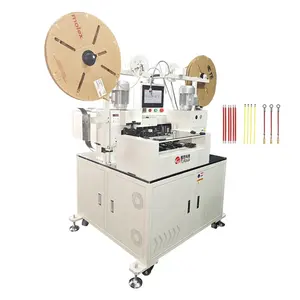 TR-DJ2 Automatic Double Head Wires Cutting Stripping Crimping Tin Dipping Machine Wire Flat Cable DIP Tin Solder Machine