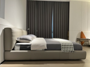 Vua Kích Thước Nữ Hoàng Bọc Ý Thiết Kế Giường Da Phòng Ngủ Với Thoải Mái Đầu Giường Mềm Carton Tùy Chỉnh - Product Image 3