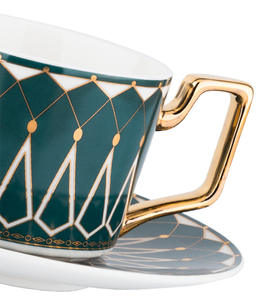 Taza de café de cerámica de lujo de estilo europeo y platillo, taza de té de leche con plato con embalaje de regalo - Product Image 4