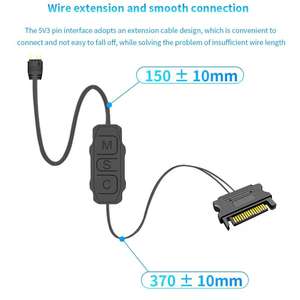 Contrôleur LY ARGB 5V <span class=keywords><strong>3</strong></span> broches vers alimentation SATA Mini contrôleur RGB <span class=keywords><strong>Hub</strong></span> <span class=keywords><strong>3</strong></span> broches pour ordinateur Boîtier de processeur Ventilateur de refroidissement LED Lumière Radiateur - Product Image 3