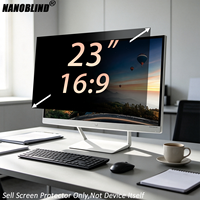 Filter Privasi Grosir Pabrik Bahan PET Mudah Dipasang Anti Silau Anti Mata-mata Pelindung Cahaya Biru untuk Monitor 23 Inci 16:9