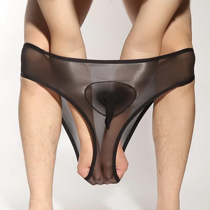 Culottes transparentes brillantes pour hommes, sous-vêtements sexy, couvre-pénis transparent, slips soyeux brillants pour hommes, <span class=keywords><strong>lingerie</strong></span> sexy pour <span class=keywords><strong>homme</strong></span> - Product Image 2