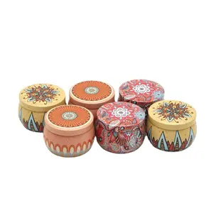Factory Wholesale Custom Metal Tin Box Metal Tin Candle Containers Round Metal Tea Candle Tins With Lid Gift Box Tinplate Jar