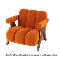 Fauteuil sectionnel style crème, éco-responsable, avec structure en bois moderne, pour salon, salle à manger, appartement, fauteuil de détente simple et luxueux