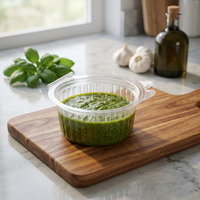 Sauces et condiments en PET recyclé de qualité alimentaire, transparents, capacité de 35 ml, ronds, épaisseur de 3 mm, personnalisables pour la vente en gros
