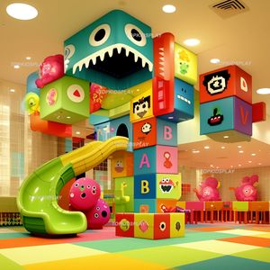 カスタマイズ可能な漫画をテーマにした屋内迷路遊び場商業投資、魅力的な子供用遊具 - Product Image 2