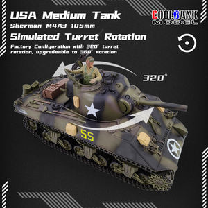 COOLBANK Modèle de char d'assaut <span class=keywords><strong>Sherman</strong></span> M4A3 télécommandé à l'échelle <span class=keywords><strong>1</strong></span>/<span class=keywords><strong>16</strong></span>, pièce de collection / cadeau (modifiable) - Product Image 5