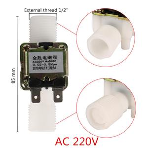 Электромагнитный клапан с наружной резьбой 1/2 дюйма, пластиковый, 12В/220В, для стиральных машин, дозаторов, управления подачей воды - Product Image 3