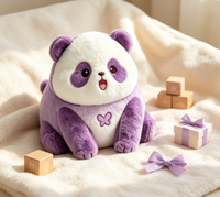 Peluche personnalisée, adorable panda violet, peluche douce pour la décoration de la maison, cadeau pour enfants, peluche au design personnalisé