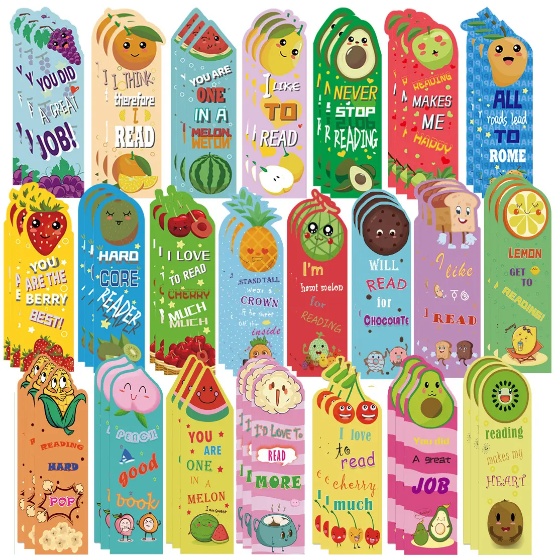 Hot Sale Promotional 30pcs/set Scratch and Sniff Sticker Paper Bookmark for Students Teens Food Lovers