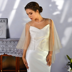 YouLaPan VG75-CP Robe bustier transparente en polyester/nylon pour <span class=keywords><strong>femme</strong></span>, style châle court, motif étoilé - Product Image 3