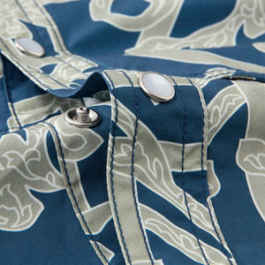 Camisa de Hombre Ecológica y Cómoda, 100% Algodón Popelín, Estampado Digital, Cuello Clásico, Manga Corta, para Otoño - Product Image 5